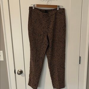 J. Crew Brown Leopard Print Chinos